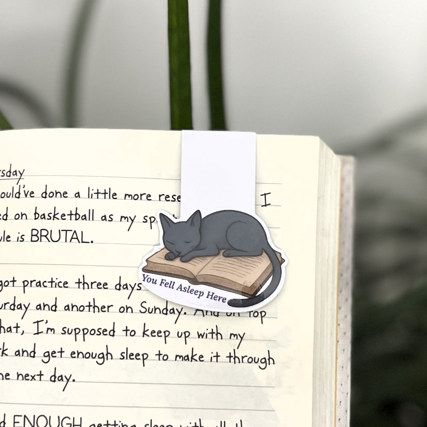 Sleeping Cat Magnetic Bookmark