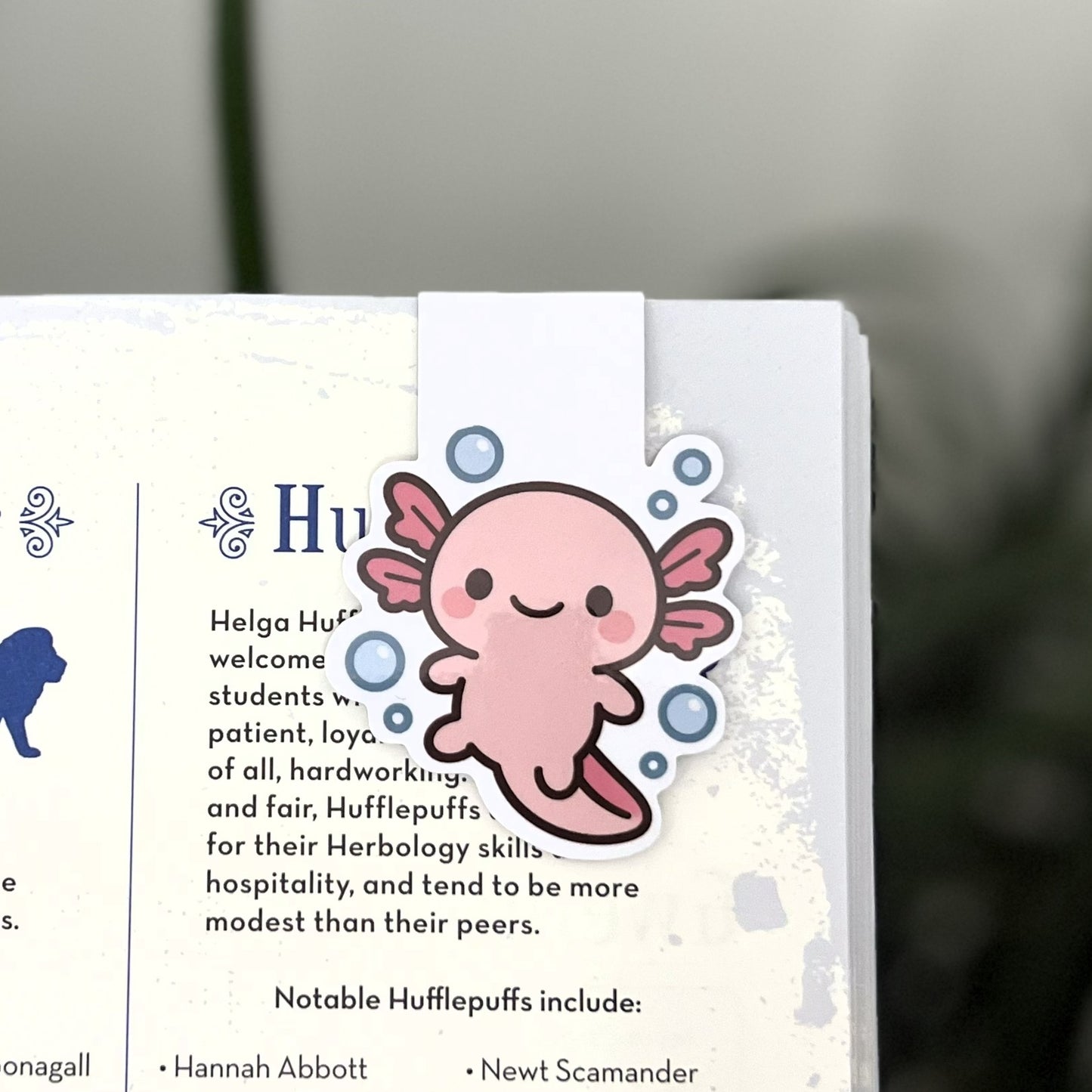 Cute Axolotl Magnetic Bookmark