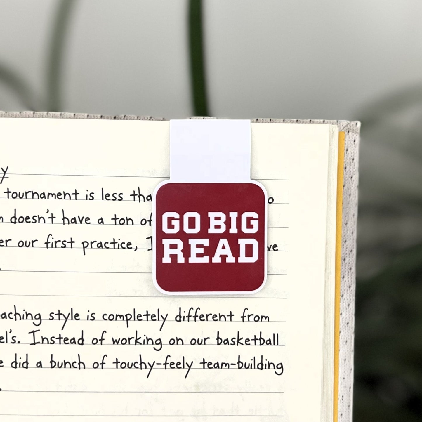 Go Big Read! | Magnetic Bookmark | Sports Fans Book Lovers