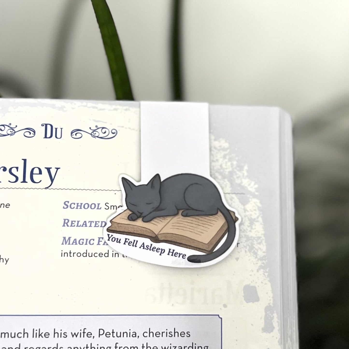 Sleeping Cat Magnetic Bookmark