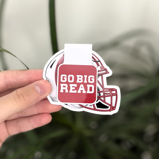 Go Big Read! | Magnetic Bookmark | Sports Fans Book Lovers